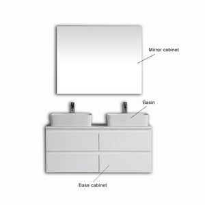<span class=keywords><strong>Laque</strong></span> <span class=keywords><strong>Mur</strong></span> Accroché Double En Céramique Haut Bassin Blanc Salle De Bains Vanité - Product Image 1