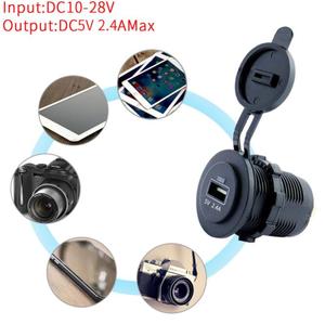 New Black 12-24V Motor USB Port Car Cigarette Lighter <strong>Socket</strong> Splitter <strong>Charger</strong> with LED - Product Image 3