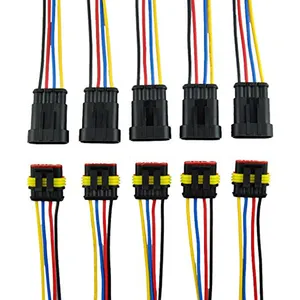 Conector de fio elétrico para carro, 2 pinos de 4 pinos way amp super vedação impermeável à prova d' água