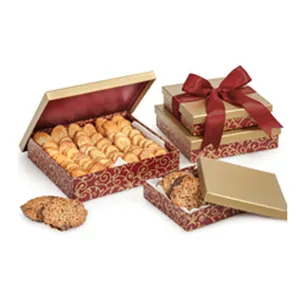 Wholesale paper cardboard gourmet biscuit packaging box christmas gift cookie box