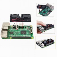 Refroidisseur double ventilateur en aluminium Gdstime pour Raspberry Pi 3B/3B+/4B, pièces de rechange pour imprimante 3D, roulement à billes 2 broches, 23dBA