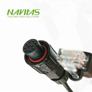 สายเคเบิลอิเล็กทรอนิกส์แบบกันน้ำ Navitas M12 a แบบกำหนดเอง 8 พิน RJ45 Cat5E สำหรับใช้งานในอุตสาหกรรม - Product Image 2
