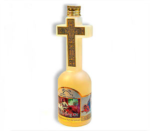 Botella cruzada única, aceite de anotación hecho en Israel, con incienso, mirrh y Spikenard - Product Image 1