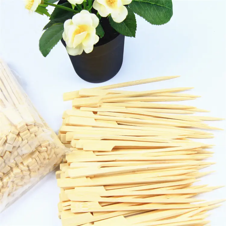 Grosir kualitas tinggi Cina alami tongkat bambu BBQ tusuk sate