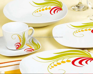 עמיד לבן מגנזיום פורצלן כיכר 20pcs ארוחת ערב סט - Product Image 4