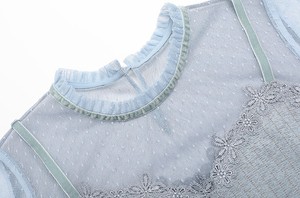 Camicetta Vintage floreale con lacci a svasatura mezze maniche aderenti in vita o collo nuova collezione estiva top traspiranti per l'autunno primavera - Product Image 3