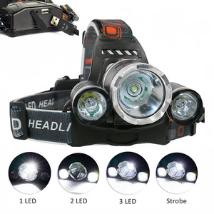 Алюминиевый 3000 люмен высокой мощности T6 Головной фонарь, 10 Вт перезаряжаемый Водонепроницаемый светодиодный фонарь с 4 режимами - Product Image 2