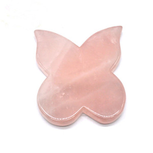 Cuarzo Rosa natural Gua Sha Herramientas Mariposa Gua Sha en masajeador - Product Image 6