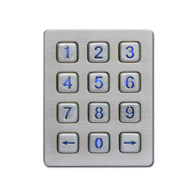 3x4 layout backlit waterproof numeric metal access control keypad