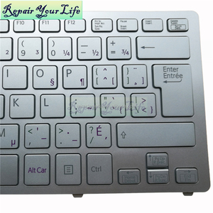 New Bạc CF Backlit máy tính xách tay bàn phím cho <span class=keywords><strong>Sony</strong></span> SVF14N 14N 14n1s6c 149264241ca bàn phím với khung bạc Canada pháp bố trí - Product Image 2