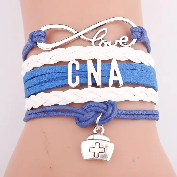 Yiwu Jewelry-pulsera con letras grabadas Multicolor, brazalete cruzado CNA para enfermera