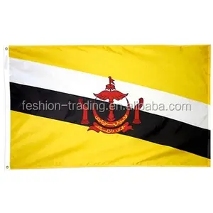 Brunei bordado personalizado bandeira nylon brunei bandeira