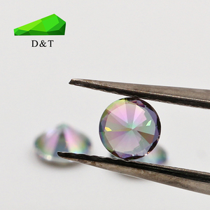 Padiation topazio mistico naturale forma rotonda pietra preziosa sciolta topazio bianco pietra per collane di gioielli di moda - Product Image 5