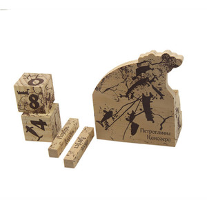 Tavolo decorativo Legname Legno Cubo Calendario - Product Image 3