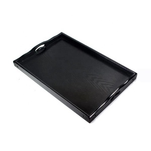 Eco-friendly Custom Logo <strong>Large</strong> Rectangular Breakfast <strong>Serving</strong> <strong>Tray</strong> Japanese Korean Style Food Contact Safe Wood <strong>Trays</strong> for Hotel - Product Image 2