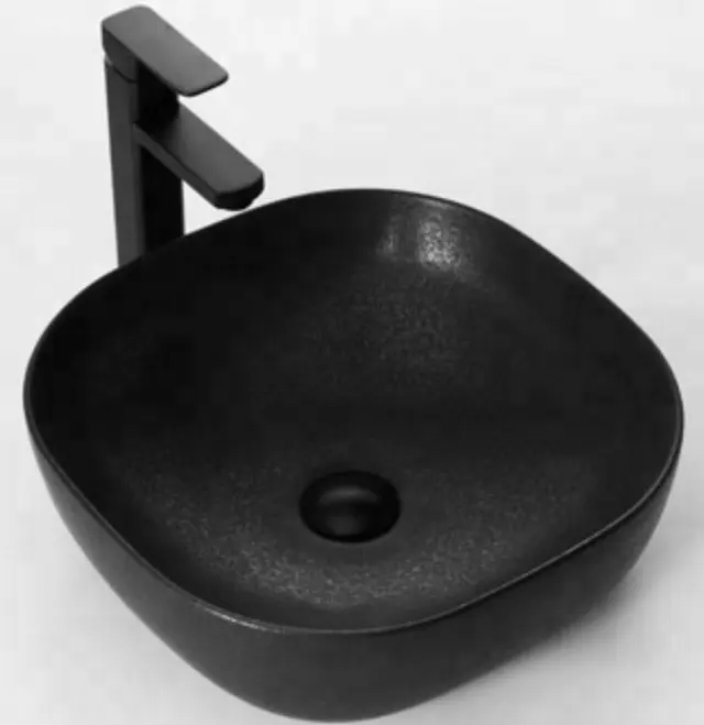 Керамическая раковина для ванной комнаты, матовая черная импортная раковина