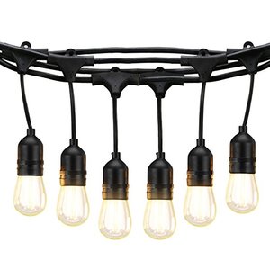 סין ILED 110V 220V חיצוני מסיבת חג מחרוזת אורות 48FT עם 15pcs ירד שקעי חתונת מחרוזת אורות s14 LED נורות - Product Image 2