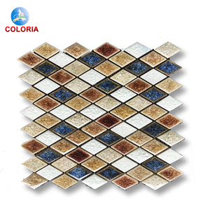 Tuiles en céramique bleues et <span class=keywords><strong>turquoise</strong></span> mélangées dans diverses formes de mosaïque - Product Image 3