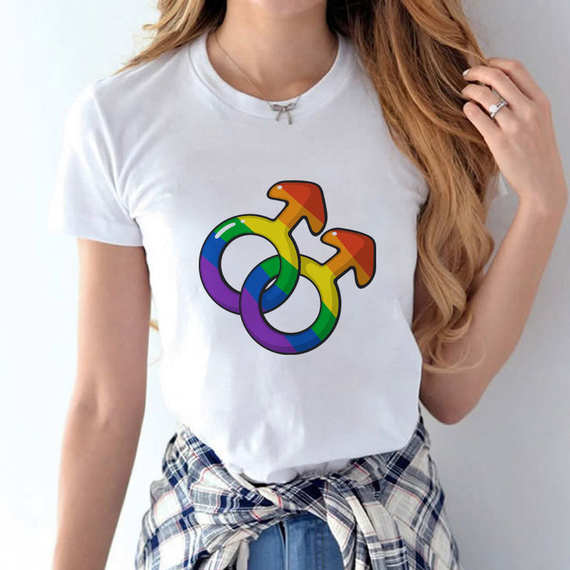 T-shirt Pride da donna - T-shirt grafica con cuore arcobaleno T-shirt