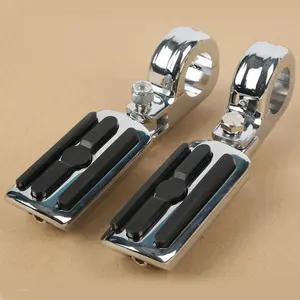 Motorcycle Chrome Rubber Custom Footpeg Mount Fit Voor Harley Yamaha Honda Suzuki