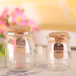 Jars <strong>Bottles</strong> for Bath Sauce 100ml Clear Glass Milk <strong>Bottle</strong> <strong>Cork</strong> Top Jar <strong>Cork</strong> Round - Product Image 5