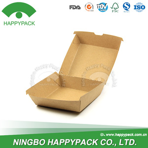 HAPPYPACK-fiambrera de papel kraft desechable con logotipo personalizado, caja para guardar comida, fiambrera, hamburguesa, muestras gratis - Product Image 4