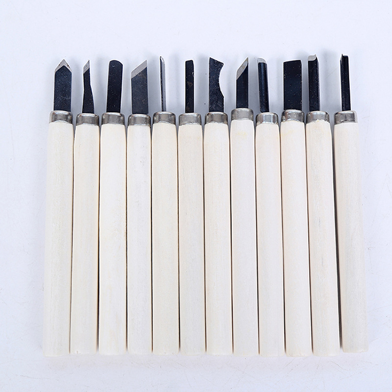 Professional Carving Knifes Sets Wood Handle Mini Chisels Kit Woodworking Engraving Handy Cutting Burin Tool · image 4
