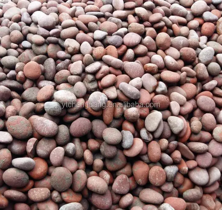 natural flat red river rock stone for decoration