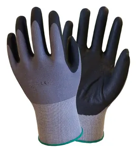 Super Zachte 15 Gauge Nylon Voering Schuim Afgewerkt Nitril Gecoat Goedkope Veiligheidshandschoenen