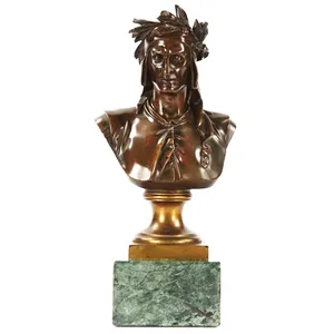 Hot Sale Modern Bronze Dante Head Bust Sculpture For Sale