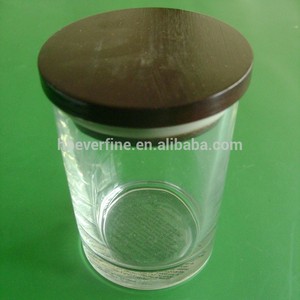 Effacer <span class=keywords><strong>verre</strong></span> <span class=keywords><strong>photophore</strong></span> avec couvercle <span class=keywords><strong>en</strong></span> bois - Product Image 2