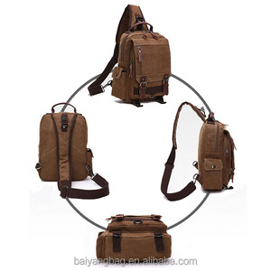 Trung Quốc bán buôn du lịch cổ điển sinh viên vải một dây đeo vai Ba lô - Product Image 5