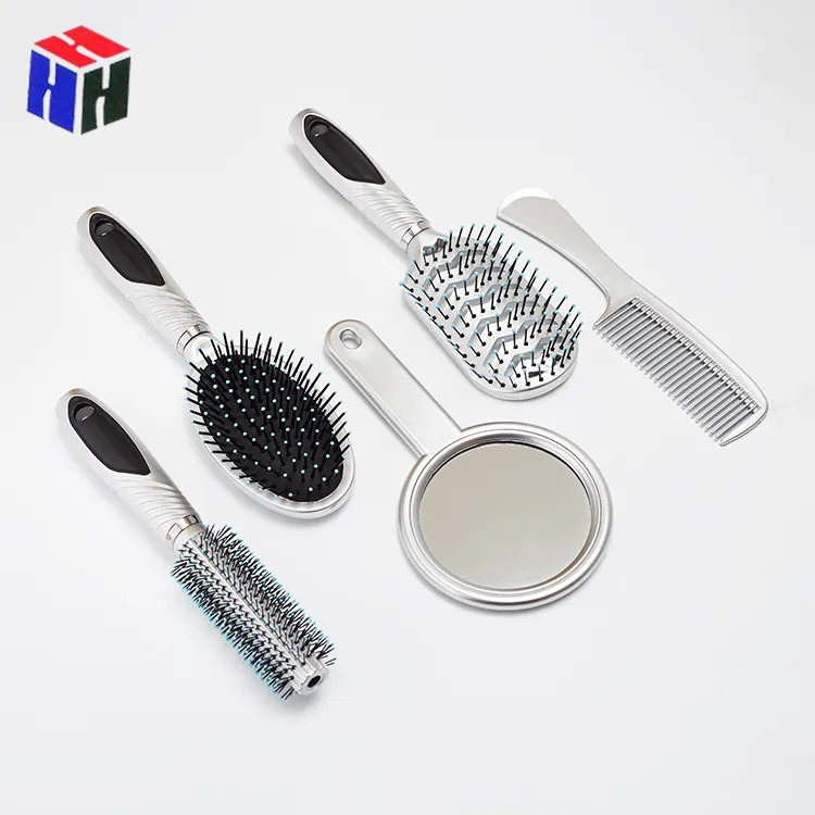 Fashion hairbrush mirror personalized hair brush customized hair brush set portable hairbrush
