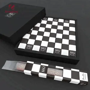 مخصص creativegiftbox الشطرنج مربع صندوق كرتون مع نافذة pvc واضحة للشوكولاته/الحلوى/المعجنات صناديق التعبئة والتغليف
