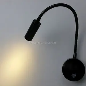Lampada da parete a LED in alluminio 3W lampada da lettura a faretto bianco caldo lampada da tubo flessibile con interruttore lampada da parete a collo d'oca