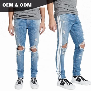 OEM Denim Designer Vente en Gros Authentique Homme Skinny Déchiré Fantaisie Sans Marque Biker Jeans <span class=keywords><strong>2</strong></span> - Product Image 6