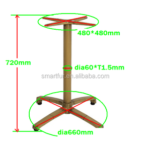de simulación de madera de Aluminio De grano Mesa de Pedestal base de ideas de aluminio fuerte base de cuatro patas - Product Image 2