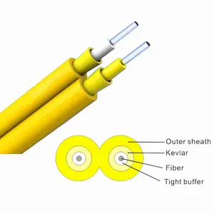 FTTH 2 ליבה אחת מצב zipcord מקורה סיבים אופטי כבל