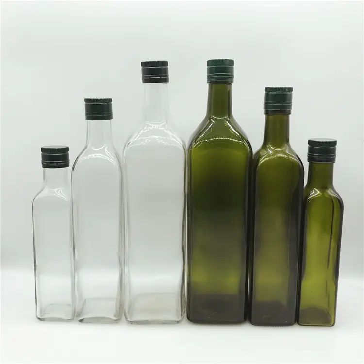 100ml 250ml 500ml 750ml 1L Platz Marasca Kochen öl Olivenöl Glas Flasche mit metall deckel