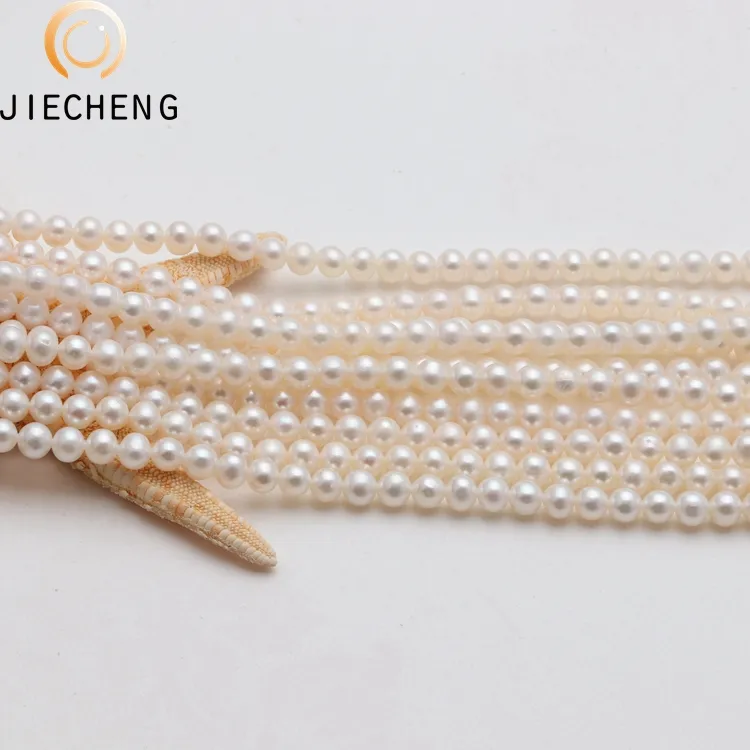 4.5-5mm AAA+ small tiny size cheap wholesale freshwater round pearl strings necklace for beading