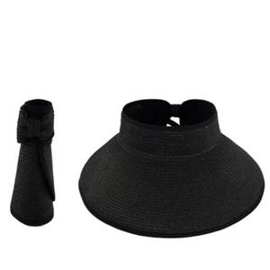 夏の回転式および折りたたみ式ペーパーストローバイザーキャップワイドブリムサンハット - Product Image 2
