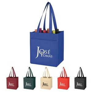 Foldable Promotion Wholesale Non Woven Tote <strong>Bag</strong> Recycled Custom Navy Blue Color <strong>Wine</strong> <strong>Bag</strong> Printed Logo PP Nonwoven Bottles <strong>Bag</strong>