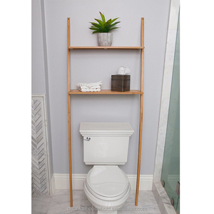 <strong>Bathroom</strong> Organizer Over the Toilet, <strong>Bathroom</strong> Space Saver Bamboo 2 Tier Shelf Waterproof <strong>Free</strong> <strong>Standing</strong> <strong>Bathroom</strong> <strong>Shelves</strong> Modern - Product Image 1