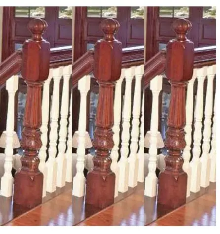 Conjunto de baluster de madeira redondo, suporte de montagem na parede acessórios para varanda com suporte para escada de madeira
