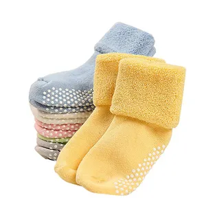 Infant Socks Baby Non Slip Socks Anti Slip Toddler Thick Cotton Socks with Grips 0-3 Years old