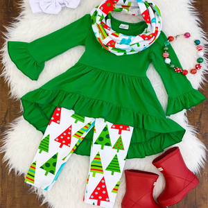 Conjunto Navideño de Algodón para Bebés y Niños Pequeños, Pantalones con Volantes Rosas, Ropa de Invierno para Niños, Fabricante de Ropa, Conjuntos Navideños para Niñas - Product Image 4