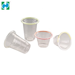 De venta directa de fábrica de mascotas de doble color lata transparente de plástico taza con tapa - Product Image 2