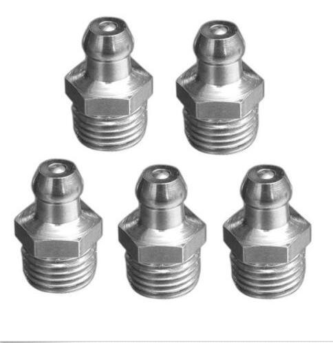 Lot De 16 Raccords Graisseur M12 X 1 Droite Nickelés - Pour Graissage Automobile, Dimensions 19 X 13,5 Mm