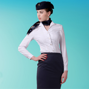 Uniforme de <span class=keywords><strong>Azafata</strong></span> de Aerolínea de Buena Calidad, Camisa Blanca y Falda Negra para Uniformes de Azafatas de Eastern Airlines - Product Image 2