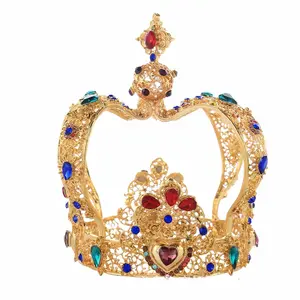 Модные золотые короны король в стиле барокко свадебные аксессуары для волос